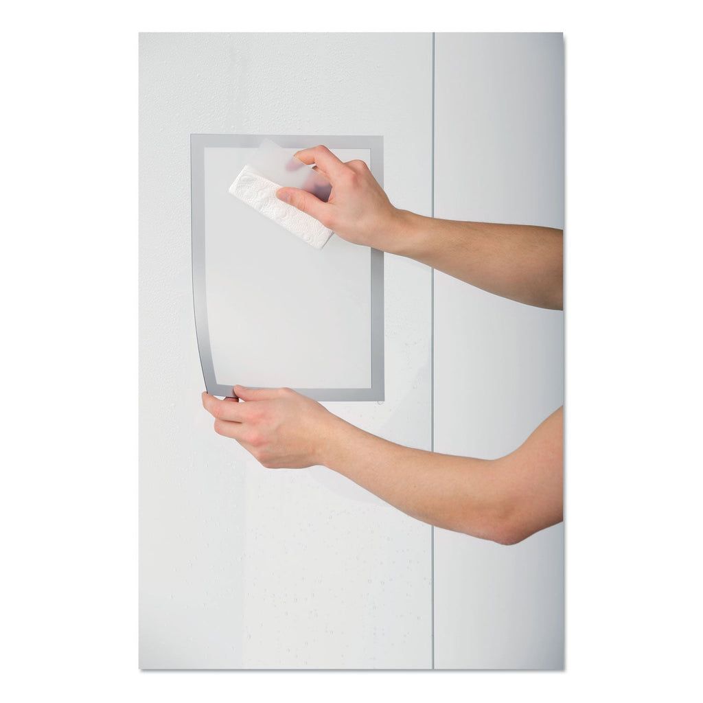 Durable DURAFRAME Sign Holder, 8.5 x 11, Silver Frame, 2/Pack