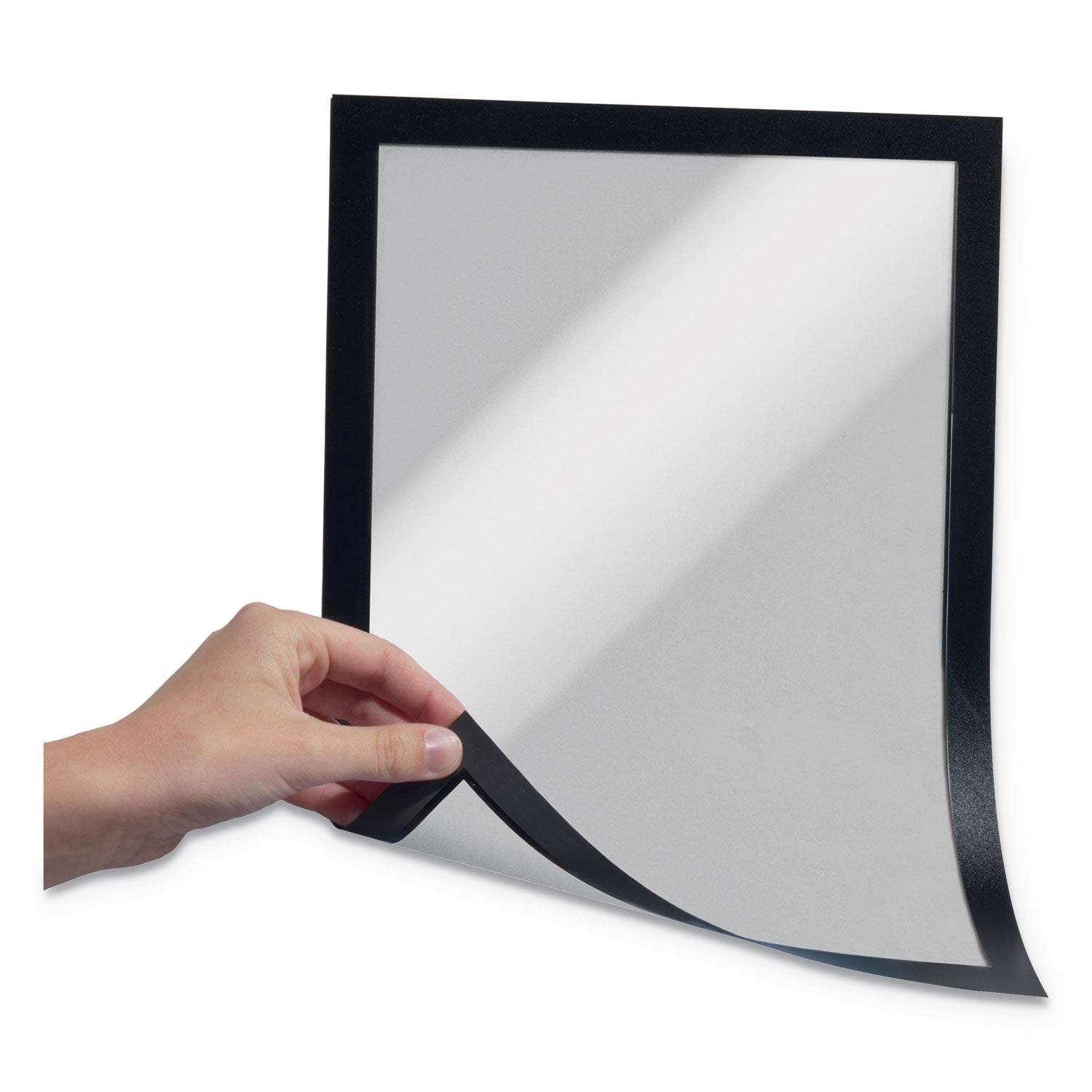 Durable DURAFRAME Magnetic Sign Holder, 8.5 x 11, Black Frame, 2/Pack