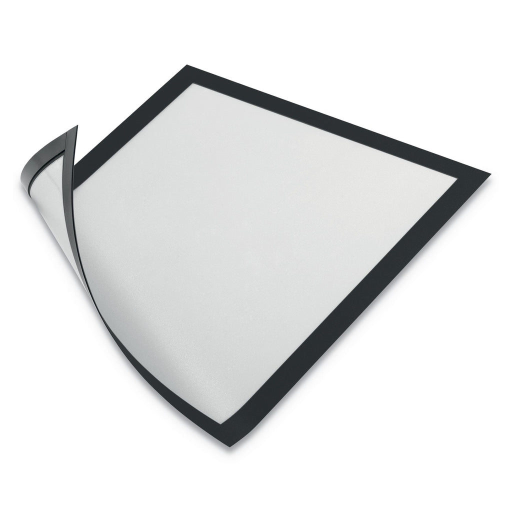 Durable DURAFRAME Magnetic Sign Holder, 8.5 x 11, Black Frame, 2/Pack