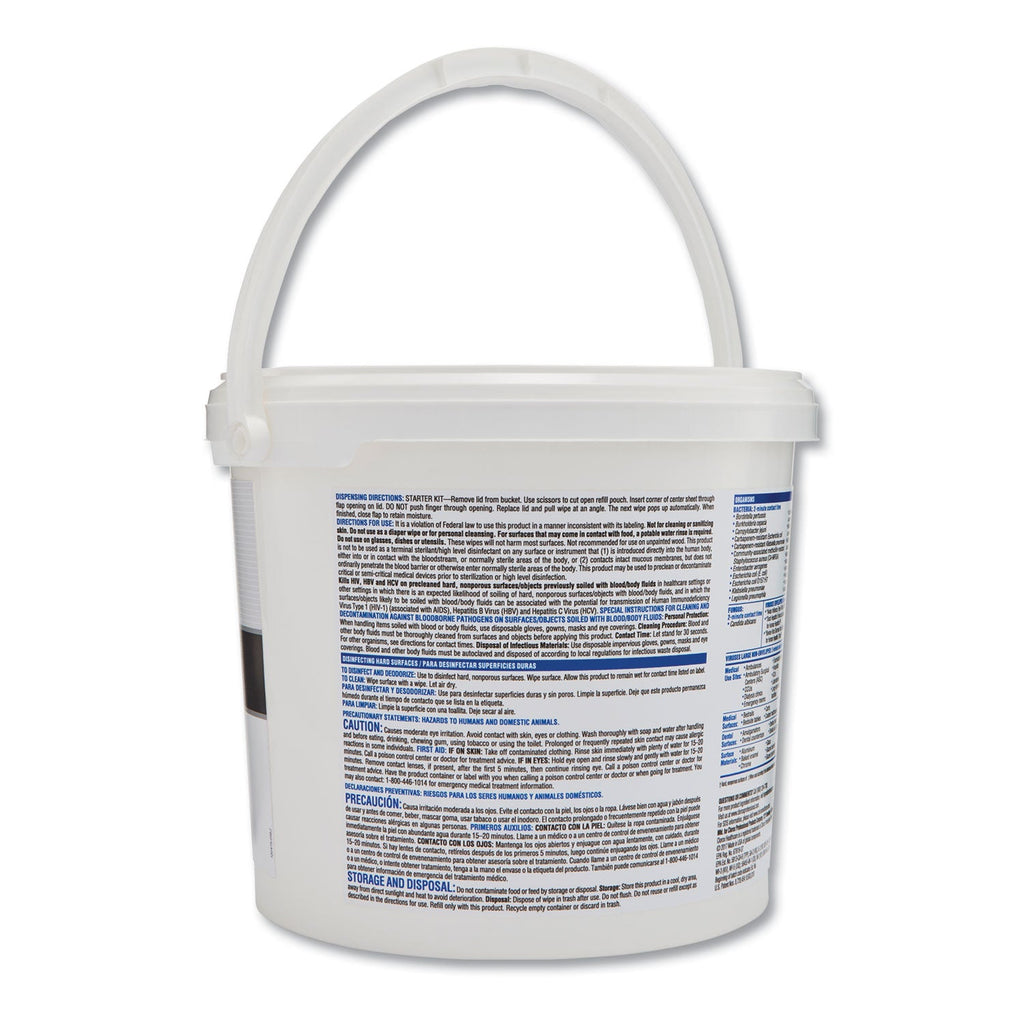 Clorox VersaSure Cleaner Disinfectant Wipes, 1-Ply, 12 x 12, White, 110/Bucket