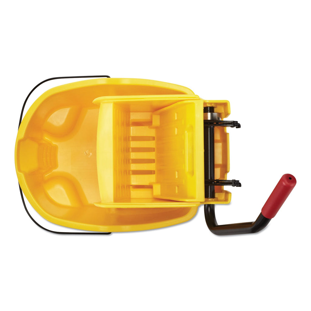 Rubbermaid WaveBrake 2.0 Bucket/Wringer Combos, Side-Press, 26 qt, Plastic, Yellow