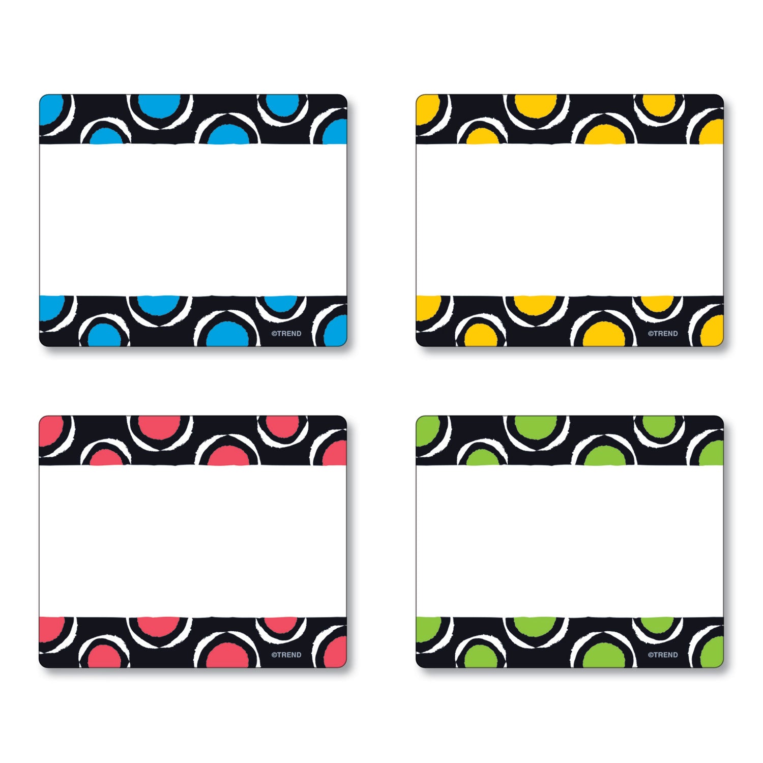 TREND Terrific Labels, 2.5 x 3, 4 Assorted Designs/Colors, 36 Labels/Pack
