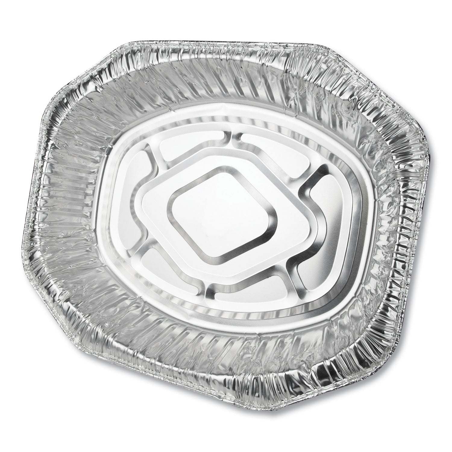 Durable Packaging Aluminum Roaster Pans, Extra-Large Oval, 230 oz, 18.5 x 14 x 3.38, Silver, 50/Carton