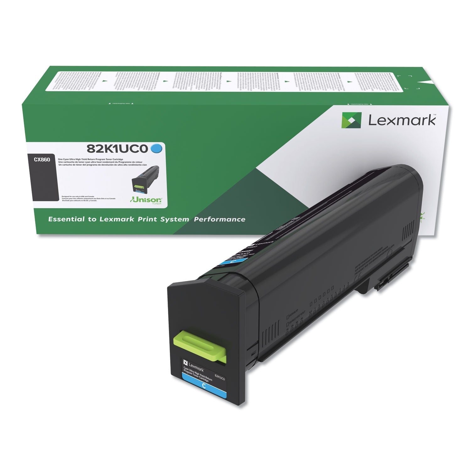 Lexmark 82K1UC0 Return Program Ultra High-Yield Toner, 55,000 Page-Yield, Cyan