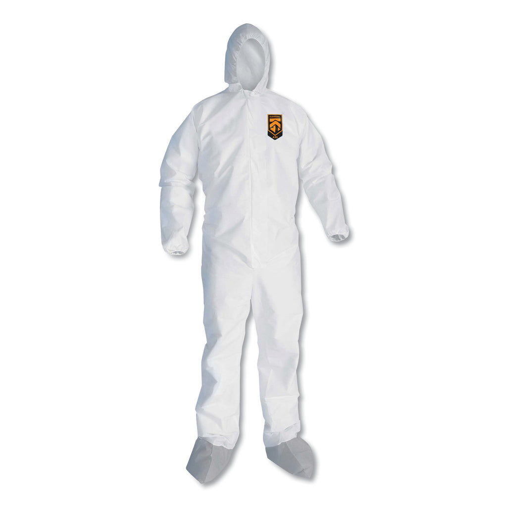 KleenGuard A45 Liquid and Particle Protection Surface Prep/Paint Coveralls, Large, White, 25/Carton