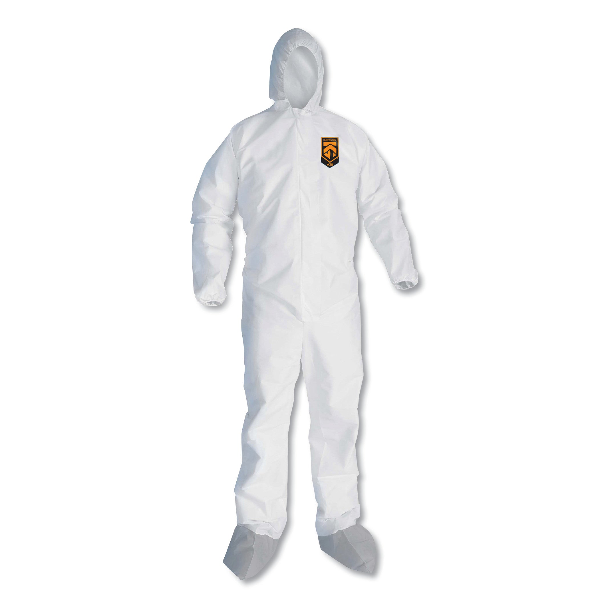 KleenGuard A45 Liquid and Particle Protection Surface Prep/Paint Coveralls, Large, White, 25/Carton