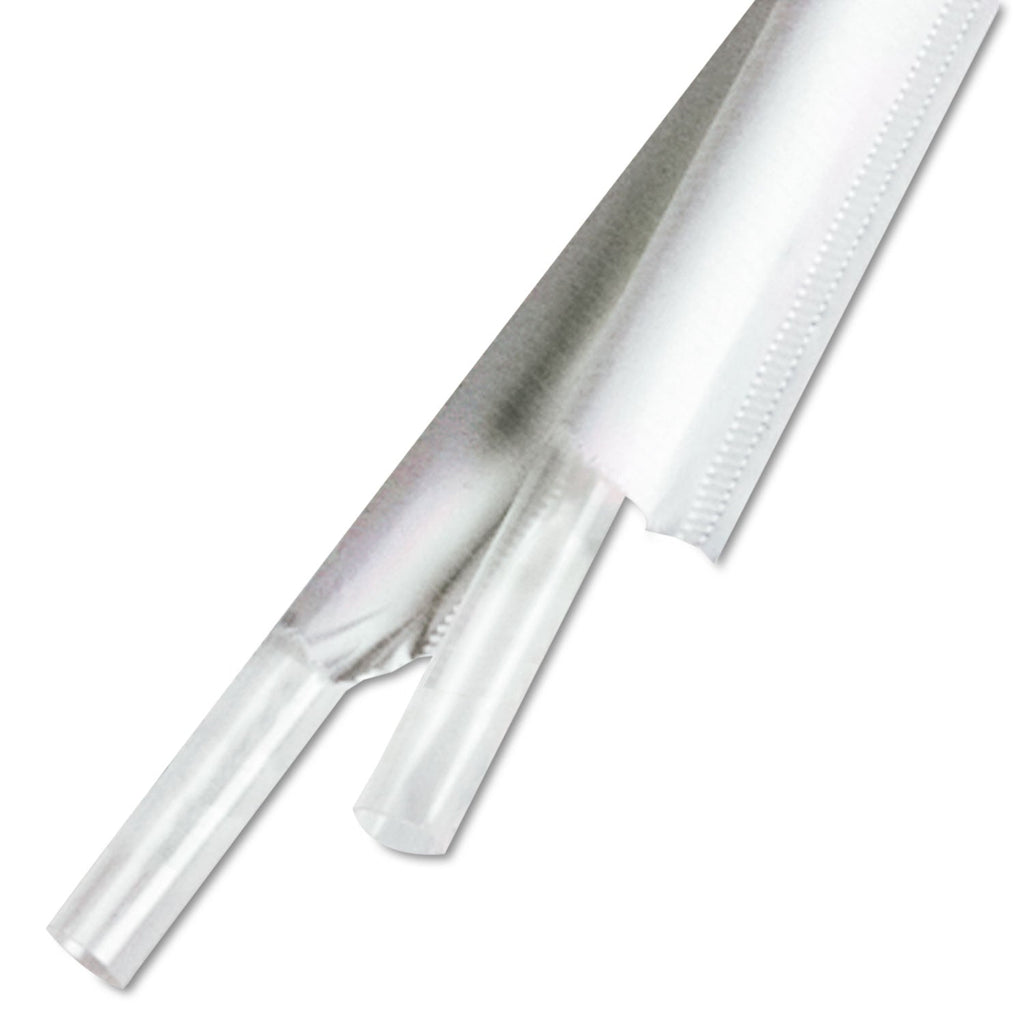 Eco-Products Clear Wrapped Straw, 7.75", PLA, 400/Pack, 24 Packs/Carton