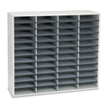 Fellowes Literature Organizer, 48 Letter Compartments, 38.25 x 11.88 x 34.69, Dove Gray