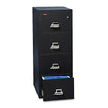 FireKing Insulated Vertical File, 1-Hour Fire Protection, 4 Letter-Size File Drawers, Black, 17.75" x 25" x 52.75"