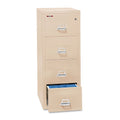 FireKing Insulated Vertical File, 1-Hour Fire Protection, 4 Letter-Size File Drawers, Parchment, 17.75" x 25" x 52.75"
