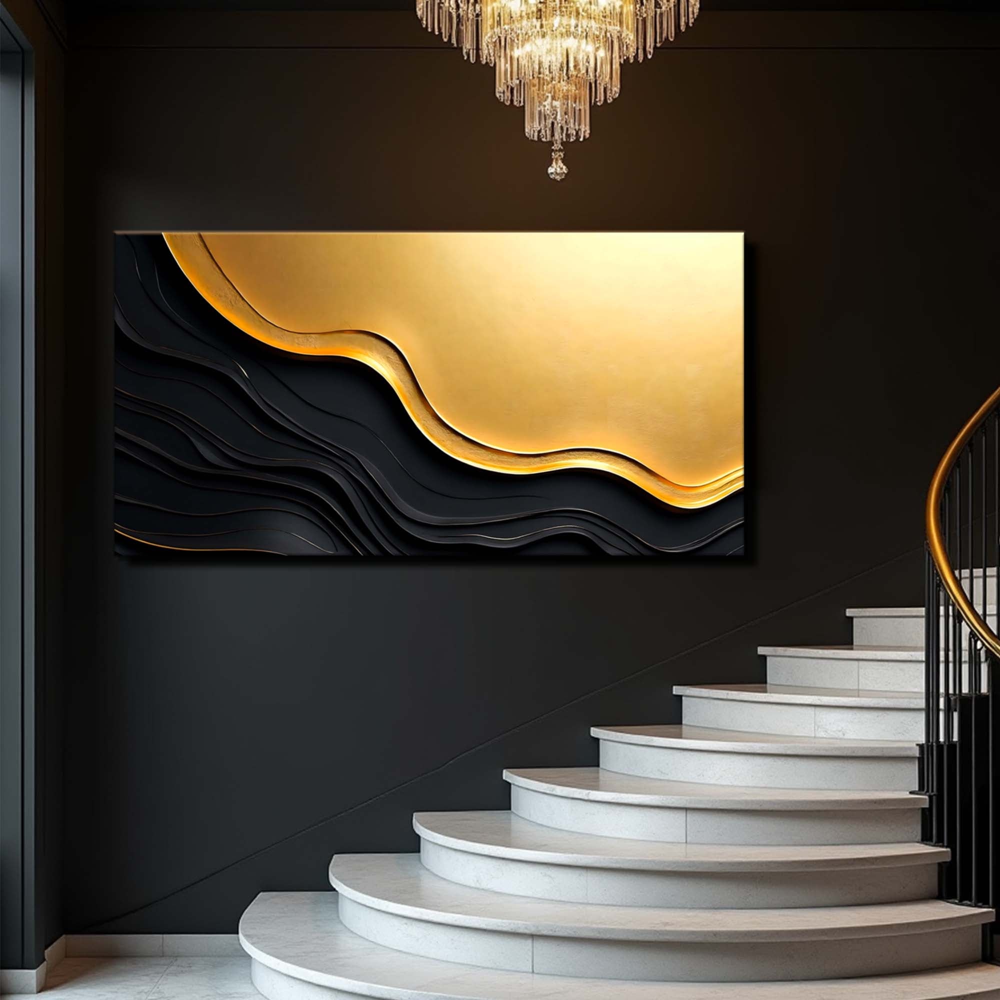 Black And Gold Minimalist Abstract V