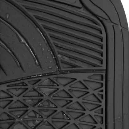 4-Piece: OxGord Universal Fit Heavy-Duty Rubber Car-Floor Mats Set