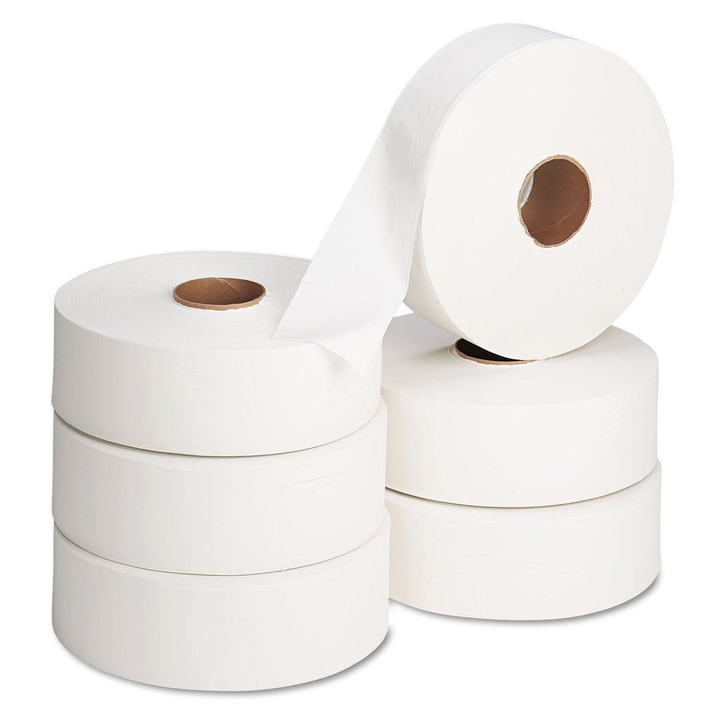 Georgia Pacific Jumbo Roll Bath Tissue, Septic Safe, 2-Ply, White, 3.5" x 2,000 ft, 6 Rolls/Carton