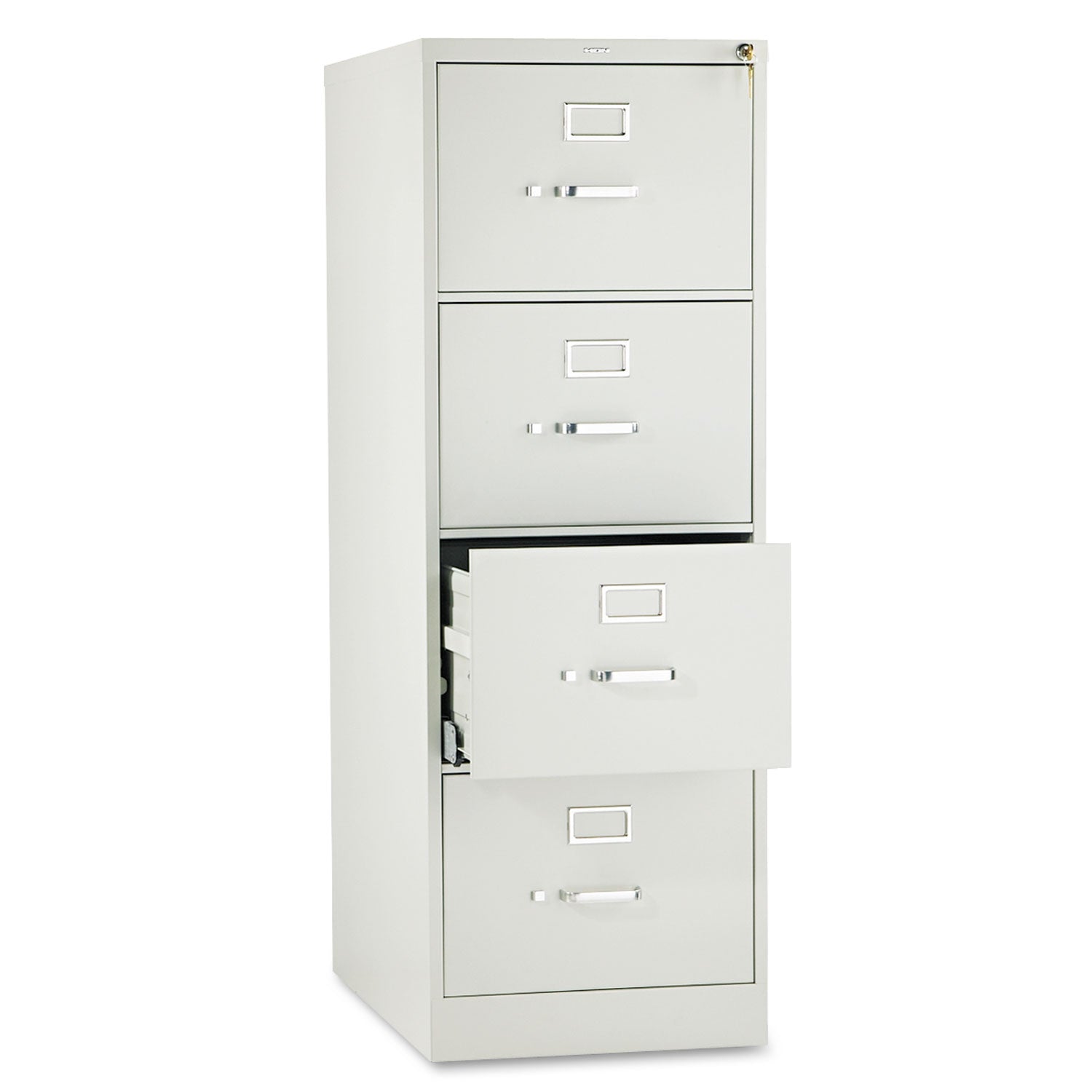 HON 510 Series Vertical File, 4 Legal-Size File Drawers, Light Gray, 18.25" x 25" x 52"