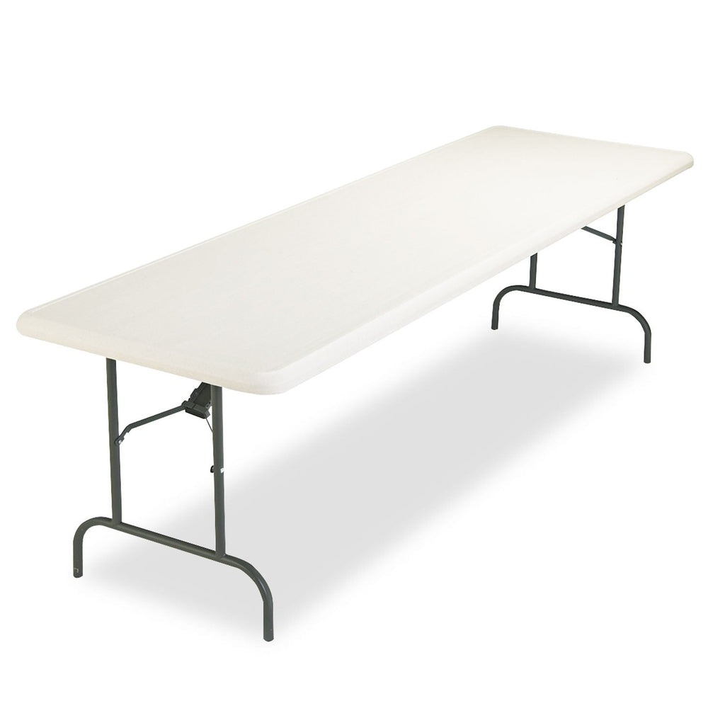 Iceberg IndestrucTable Industrial Folding Table, Rectangular Top, 1,200 lb Capacity, 96w x 30d x 29h, Platinum