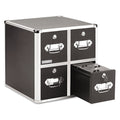 Vaultz Four-Drawer CD File Cabinet, Holds 660 Folders or 240 Slim/120 Standard Cases, Black