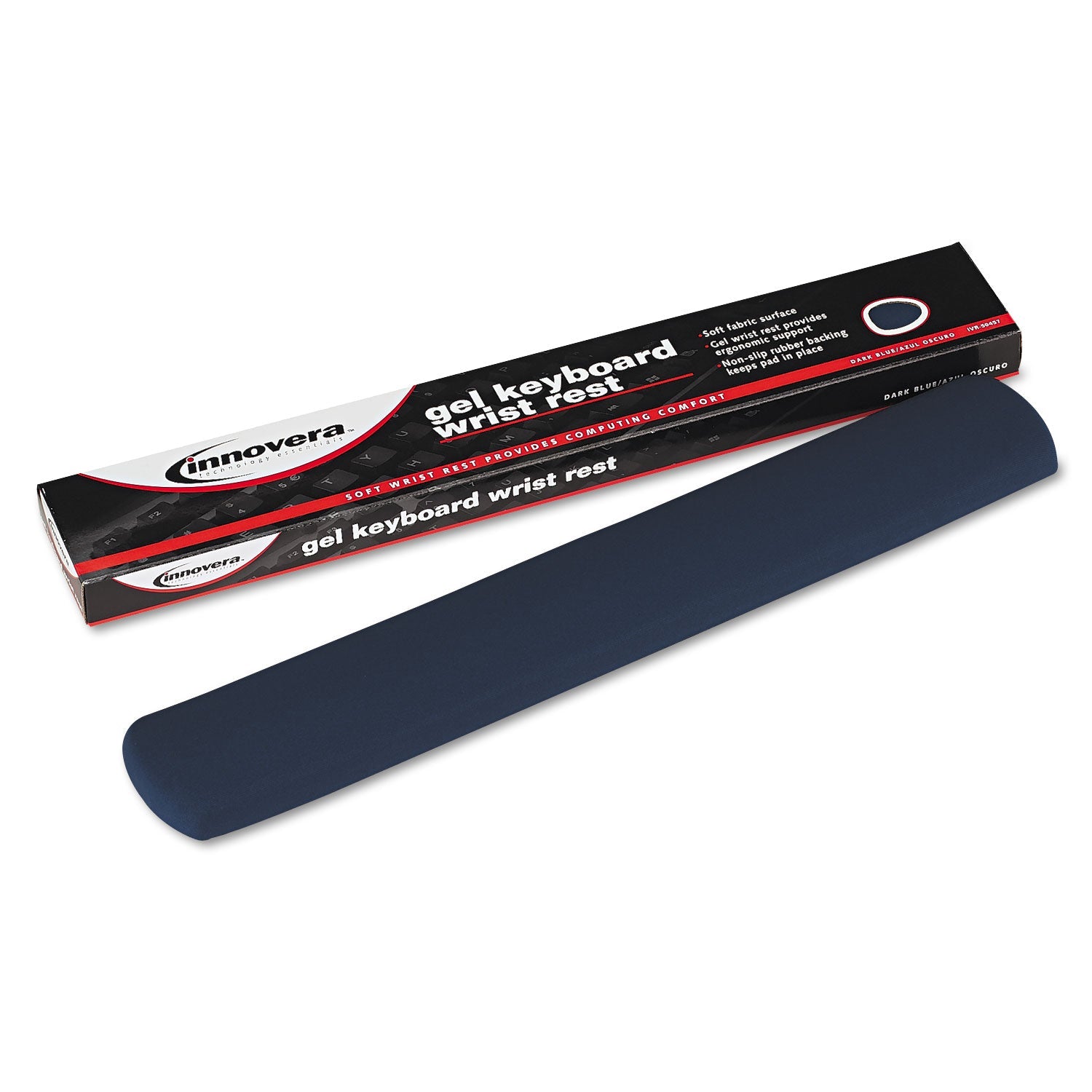 Innovera Fabric-Covered Gel Keyboard Wrist Rest, 19 x 2.87, Blue