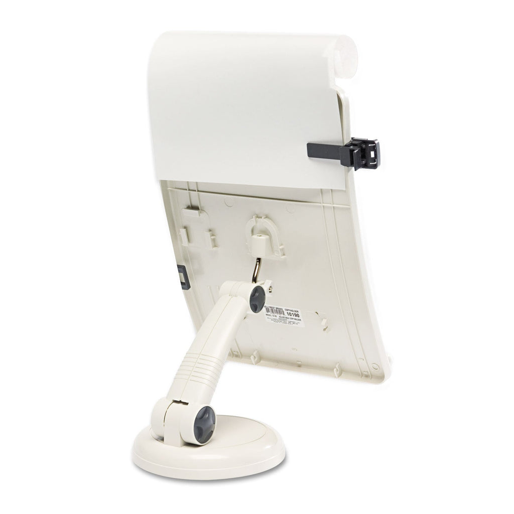 Kelly Computer Supply Copyholder with Curved Tray and Weighted Base, 75 Sheet Capacity, Plastic, Putty