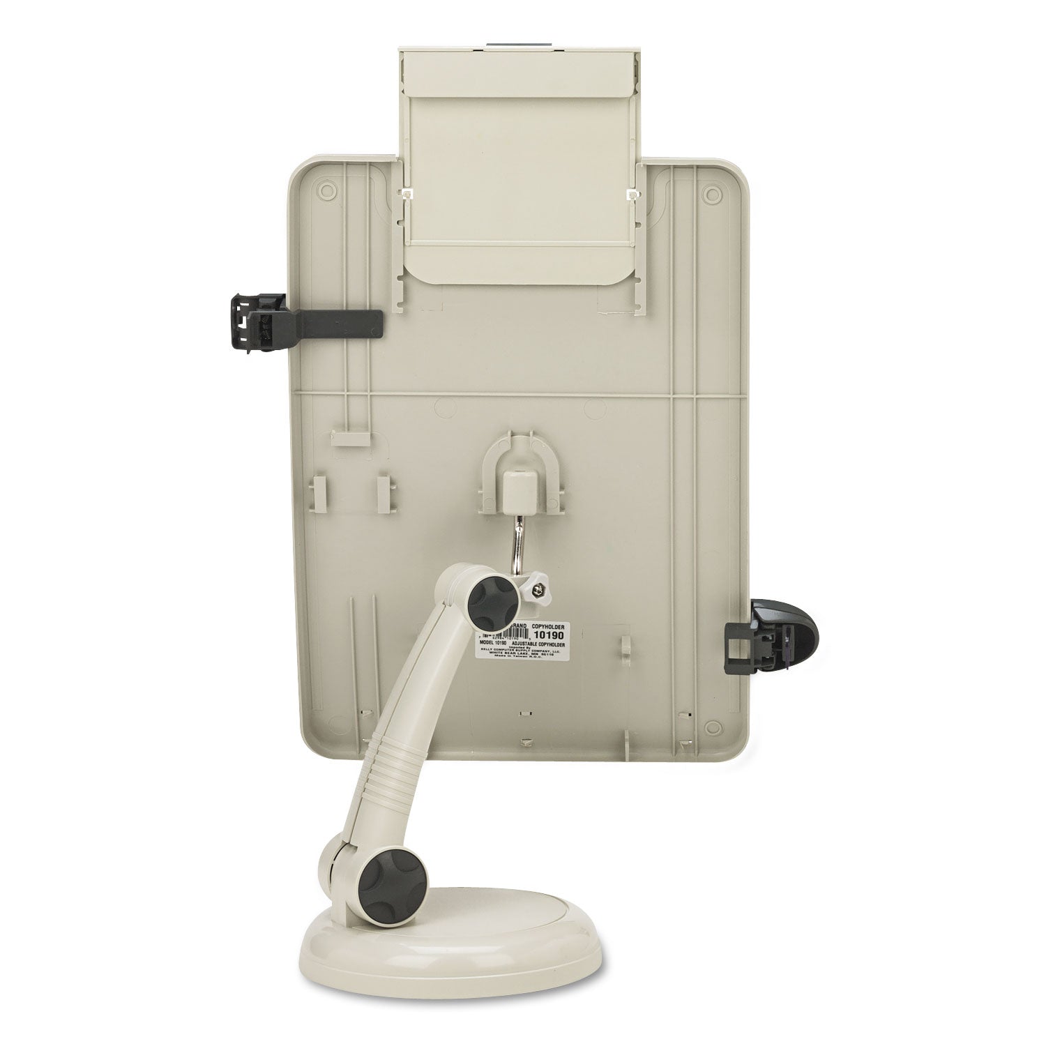 Kelly Computer Supply Copyholder with Curved Tray and Weighted Base, 75 Sheet Capacity, Plastic, Putty