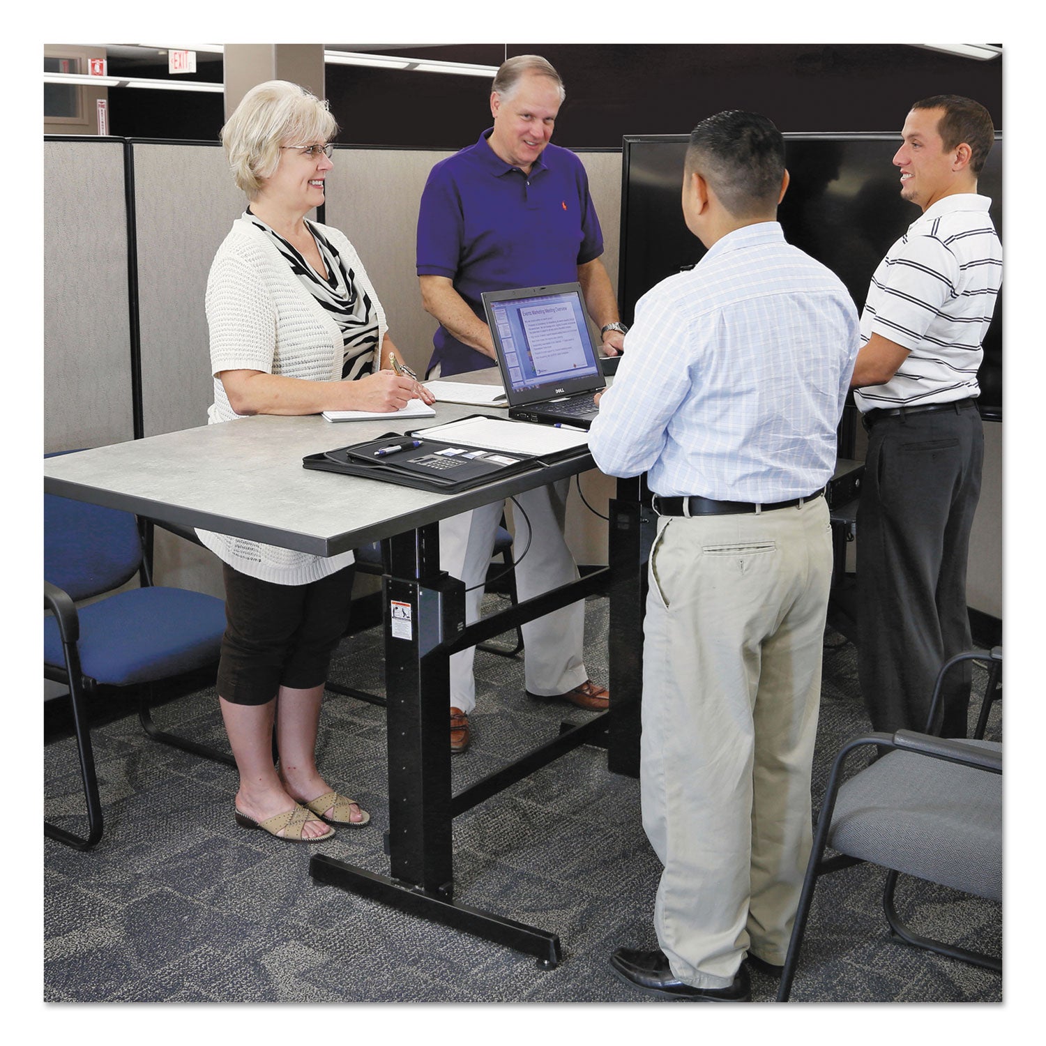 WorkFit-B Sit-Stand Base, Up to 88 lb, 42" x 26" x 32" to 51.5", Black