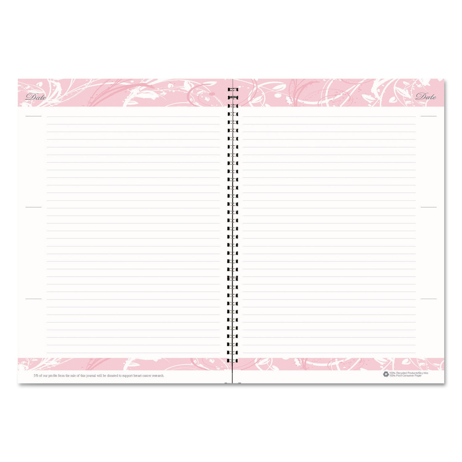 House of Doolittle Breast Cancer Awareness Recycled Ruled Monthly Planner/Journal, 10 x 7, Pink Cover, 12-Month (Jan to Dec): 2023