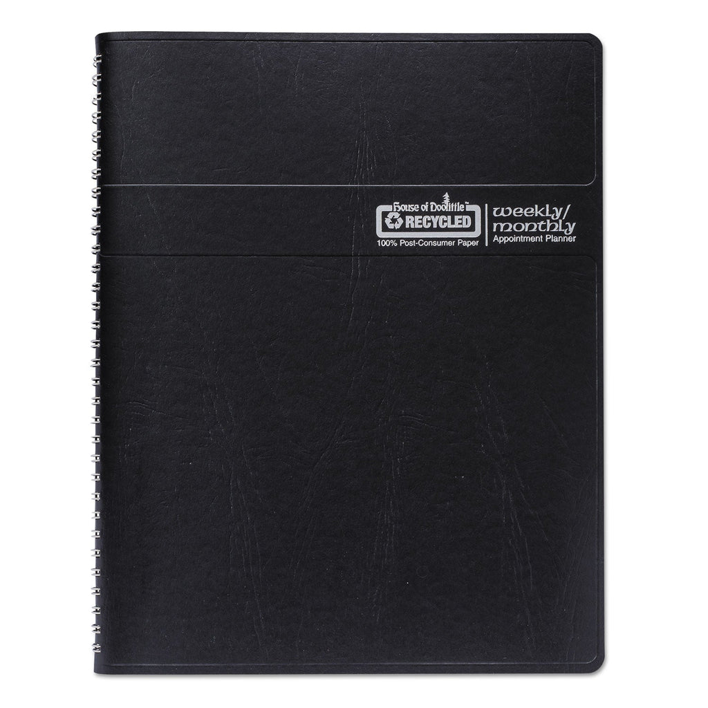 House of Doolittle Recycled Wirebound Weekly/Monthly Planner, 11 x 8.5, Black Cover, 12-Month (Jan to Dec): 2023