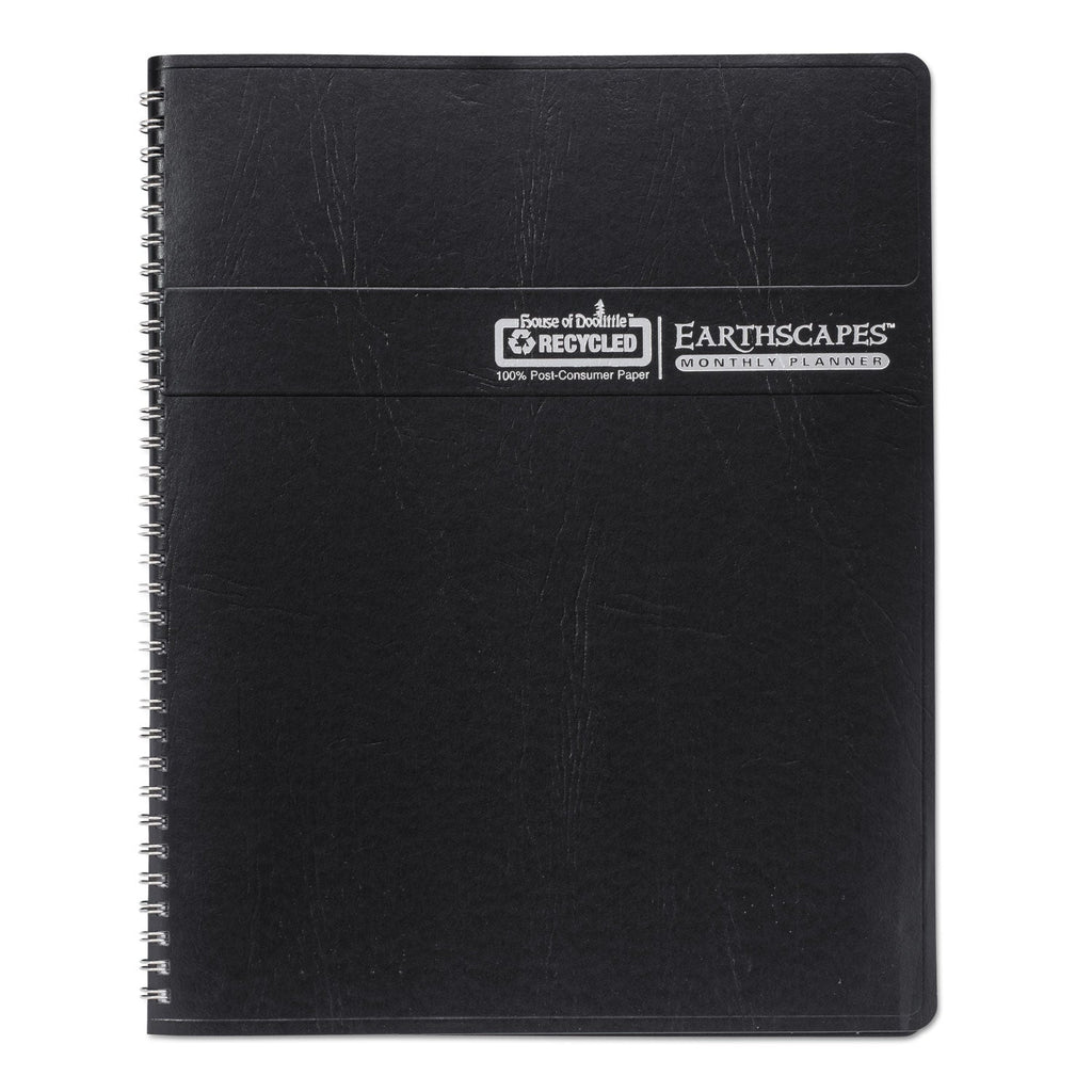 House of Doolittle Earthscapes Recycled Ruled Monthly Planner, Landscapes Color Photos, 11 x 8.5, Black Cover, 14-Month (Dec-Jan): 2022-2024