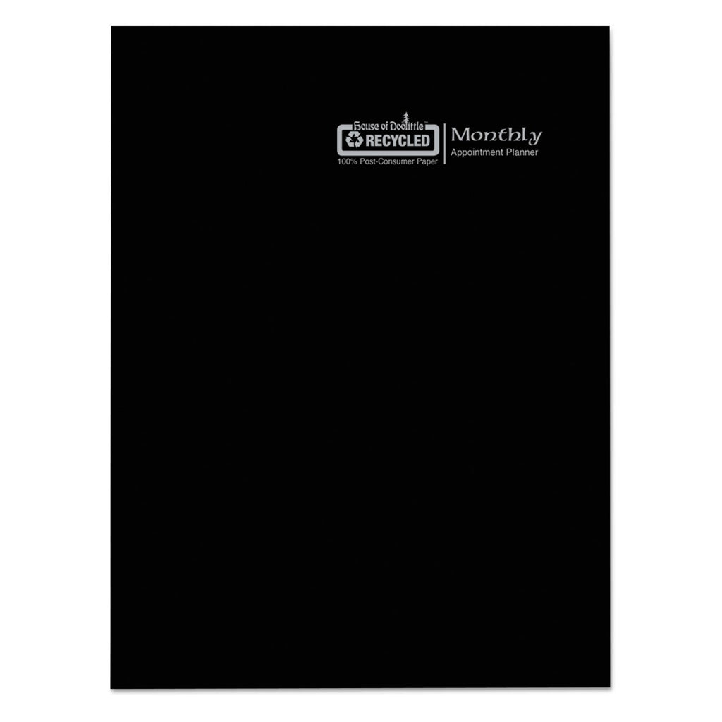 House of Doolittle Recycled Ruled 14-Month Planner with Stitched Leatherette Cover, 10 x 7, Black Cover, 14-Month (Dec to Jan): 2022 to 2024