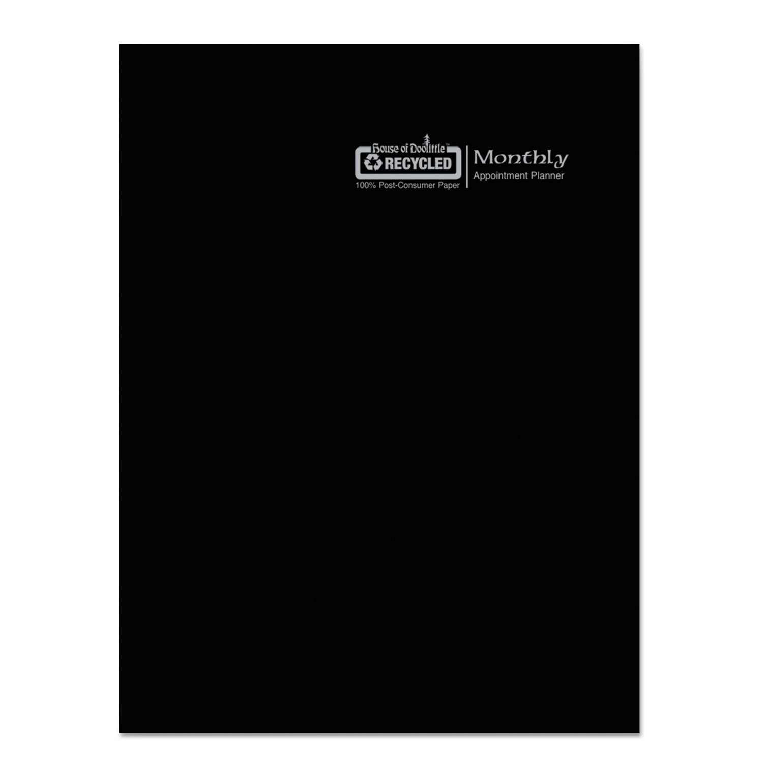 House of Doolittle Recycled Ruled 14-Month Planner with Stitched Leatherette Cover, 11 x 8.5, Black Cover, 14-Month (Dec to Jan): 2022 to 2024