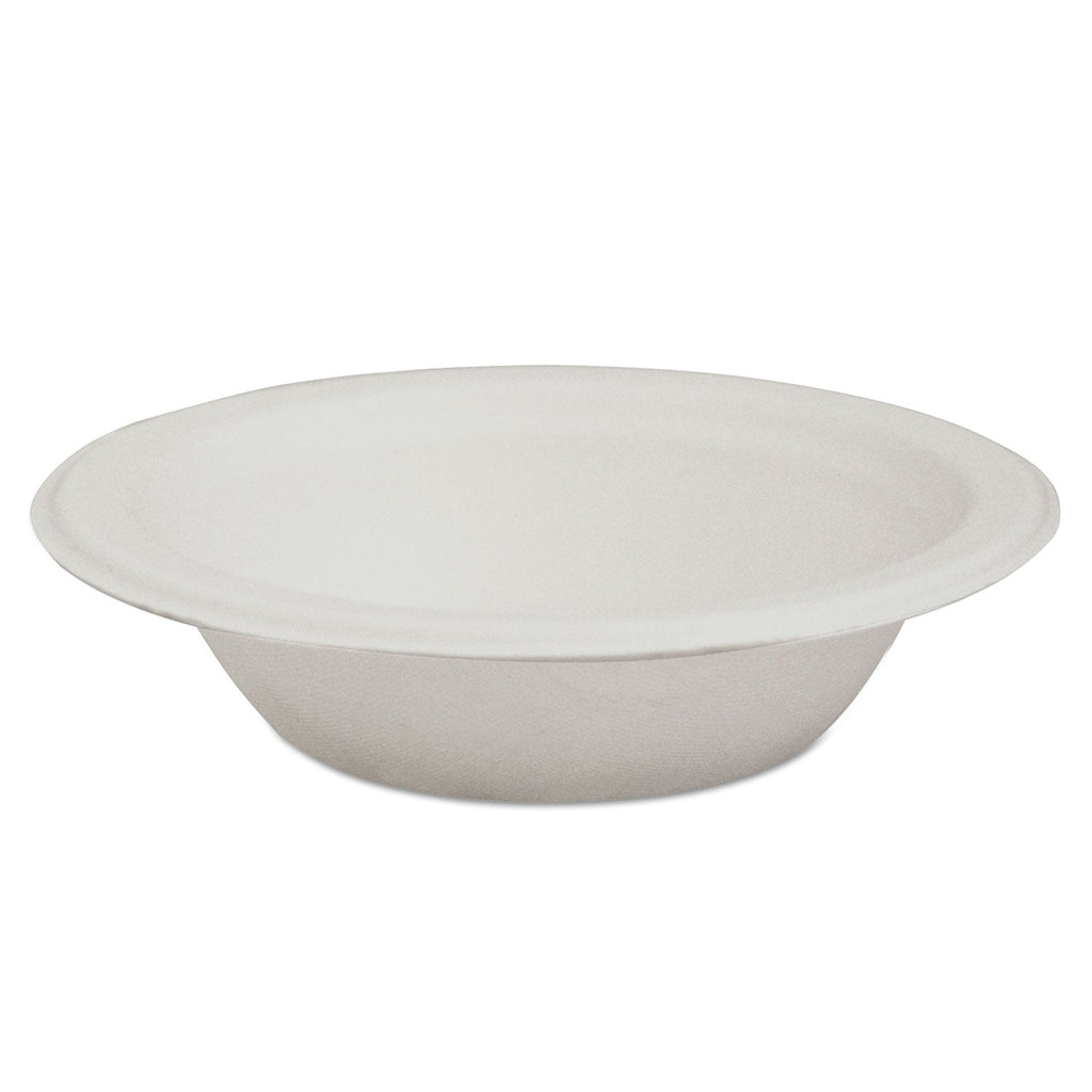 Eco-Products Renewable and Compostable Sugarcane Bowls, 12 oz, Natural White, 50/Pack, 20 Packs/Carton