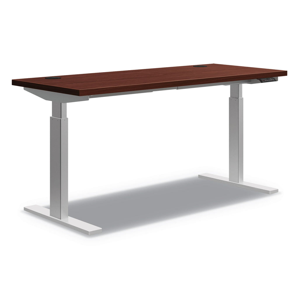 HON Coordinate Height-Adjustable Base, 72w x 24d x 25.5 to 45.25h, Nickel