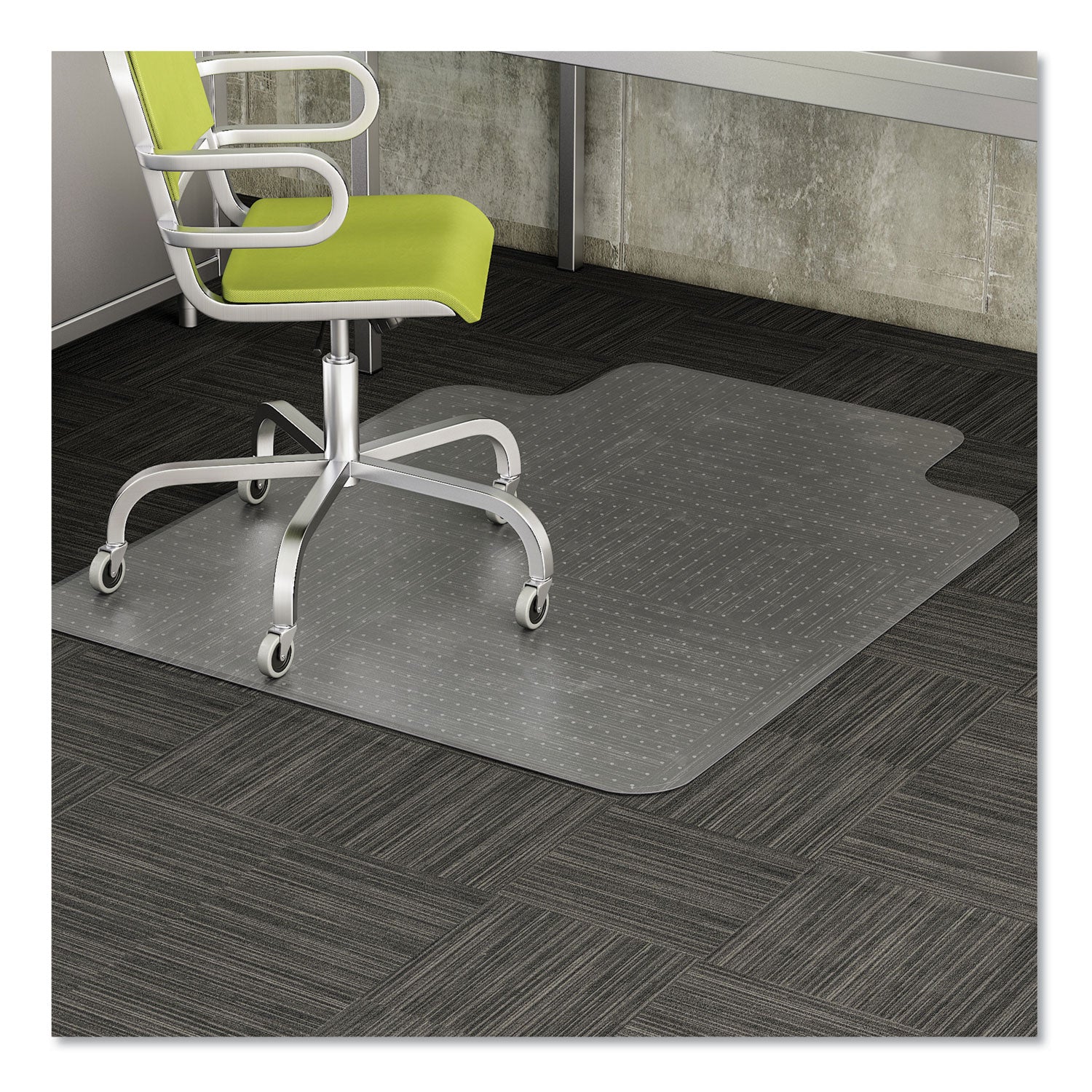 deflecto EconoMat Occasional Use Chair Mat, Low Pile Carpet, Roll, 36 x 48, Lipped, Clear