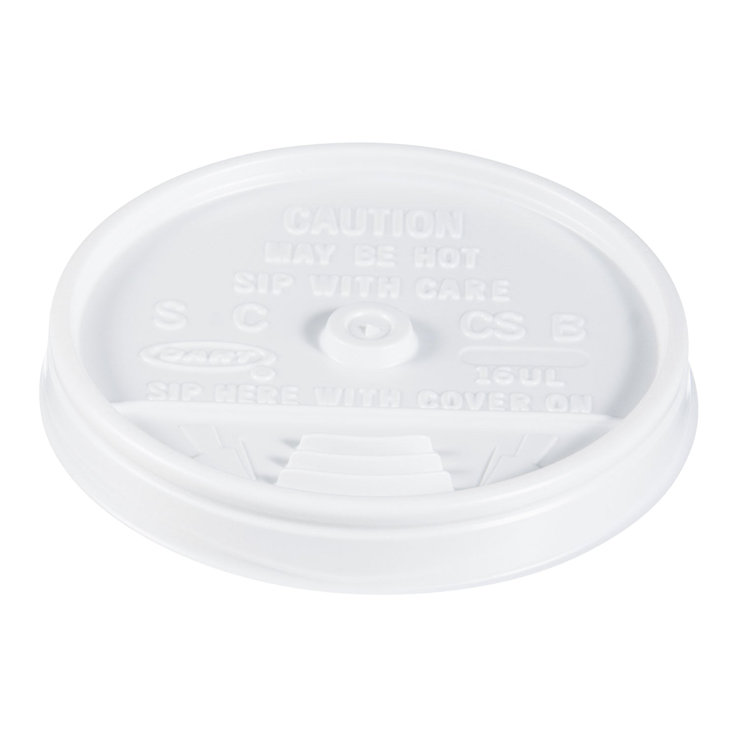 Dart Plastic Lids, Fits 12 oz to 24 oz Hot/Cold Foam Cups, Sip-Thru Lid, White, 100/Pack, 10 Packs/Carton