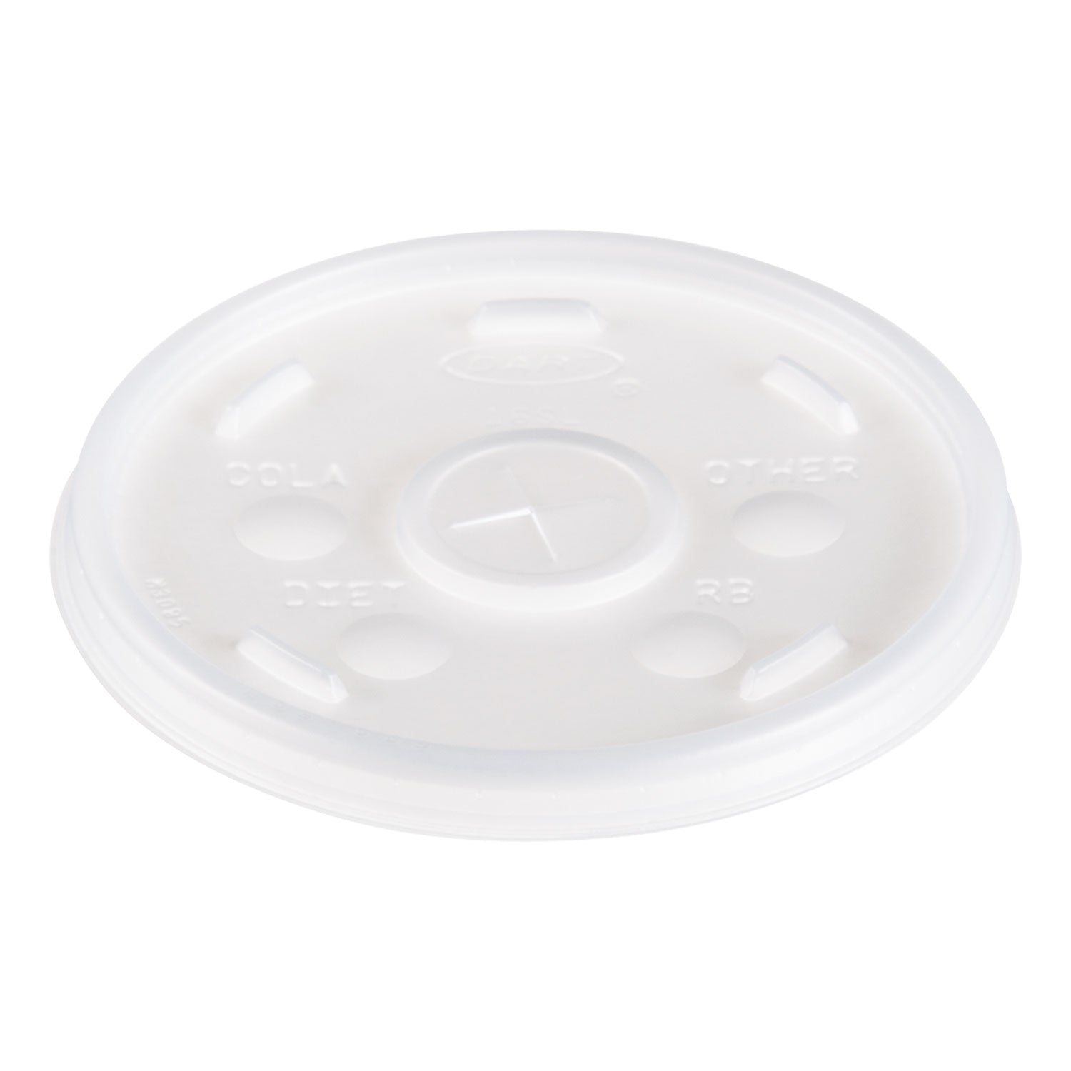 Dart Plastic Lids, Fits 12 oz to 24 oz Hot/Cold Foam Cups, Straw-Slot Lid, White, 100/Pack, 10 Packs/Carton