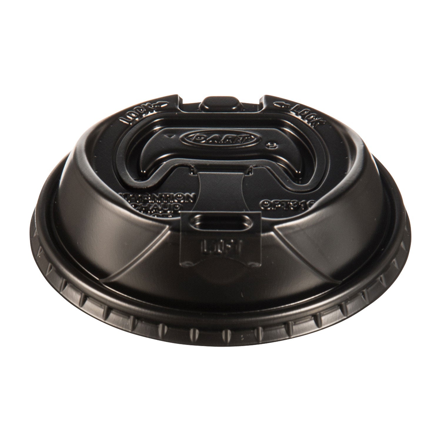 Dart Optima Reclosable Lids for Paper Hot Cups, Fits 10 oz to 24 oz Cups, Black, 1,000/Carton