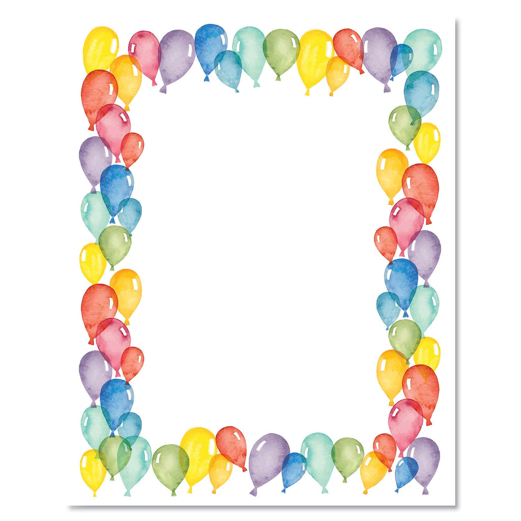 Astrodesigns Pre-Printed Paper, 28 lb Bond Weight, 8.5 x 11, Balloons, 100/Pack