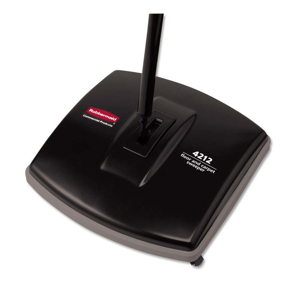 Rubbermaid Floor and Carpet Sweeper, 44" Handle, Black/Gray