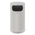 Rubbermaid European and Metallic Side-Opening Receptacle, Round, 12 gal, Satin Stainless