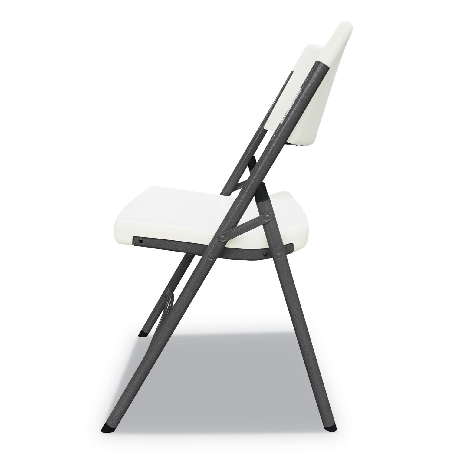 Alera Premium Molded Resin Folding Chair, Supports Up to 250 lb, White Seat/Back, Dark Gray Base
