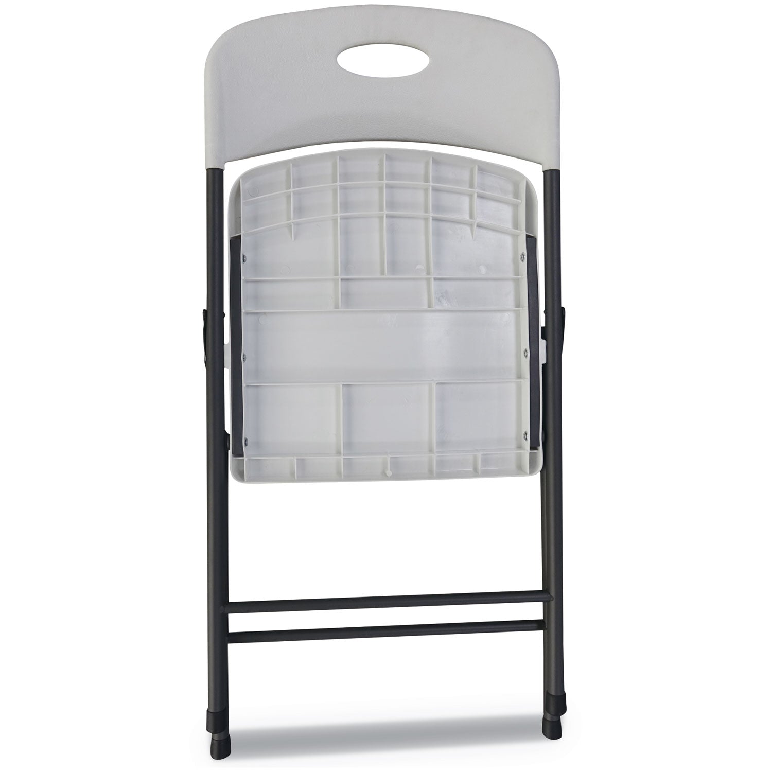Alera Molded Resin Folding Chair, Supports Up to 225 lb, White Seat/Back, Dark Gray Base, 4/Carton