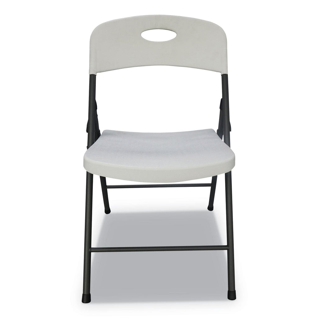 Alera Molded Resin Folding Chair, Supports Up to 225 lb, White Seat/Back, Dark Gray Base, 4/Carton