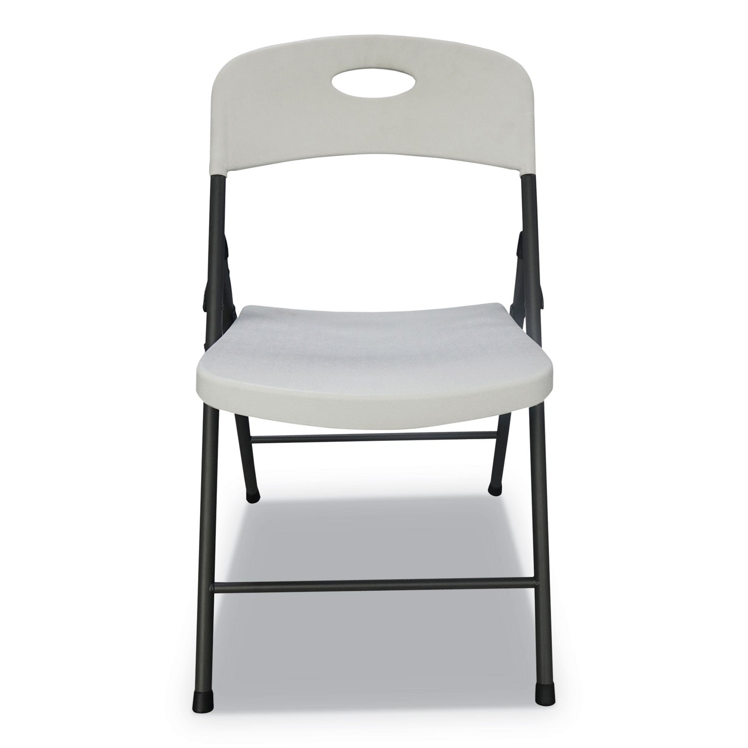 Alera Molded Resin Folding Chair, Supports Up to 225 lb, White Seat/Back, Dark Gray Base, 4/Carton