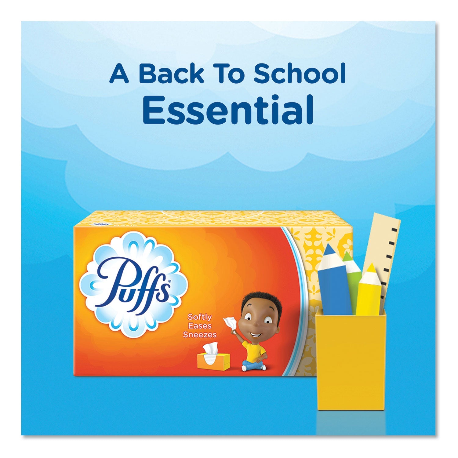 Puffs White Facial Tissue, 2-Ply, 180 Sheets/Box, 24 Boxes/Carton