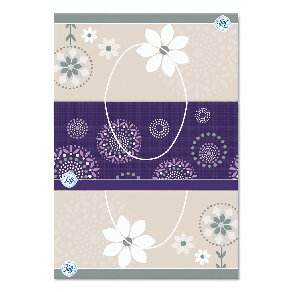 Puffs White Facial Tissue, 2-Ply, White, 180 Sheets/Box, 3 Boxes/Pack, 8 Packs/Carton