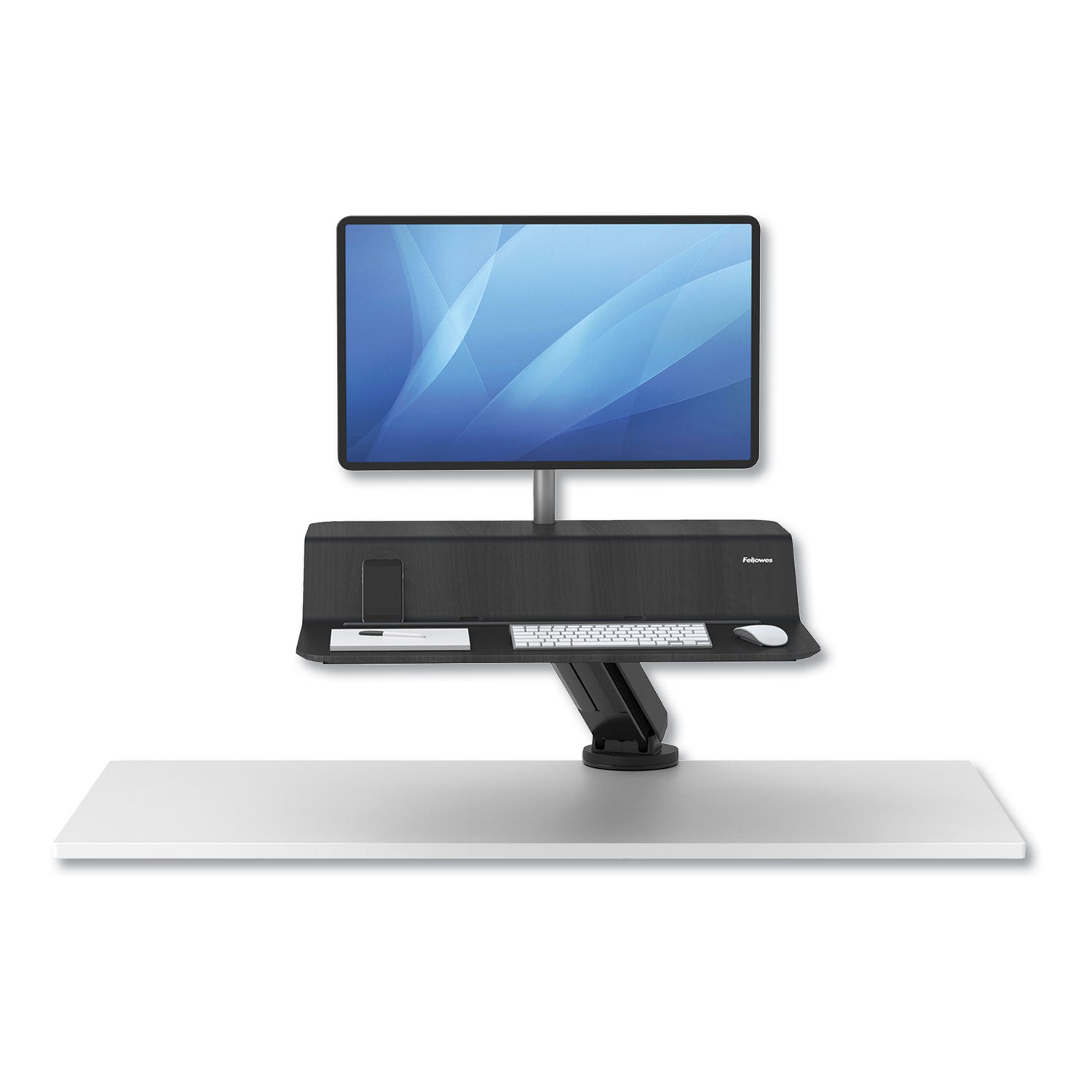 Fellowes Lotus RT Sit-Stand Workstation, 48" x 30" x 42.2" to 49.2", Black