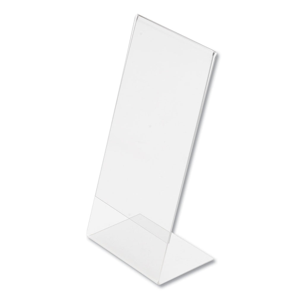 deflecto Classic Image Slanted Sign Holder, 8.5 x 11, Clear Frame, 12/Pack