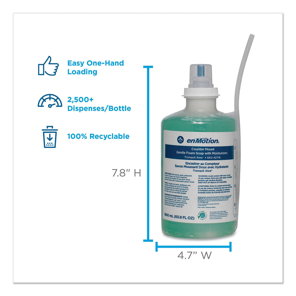 Georgia Pacific GP enMotion Counter Mount Foam Soap Refill, Tranquil Aloe, 1,800 mL, 2/Carton