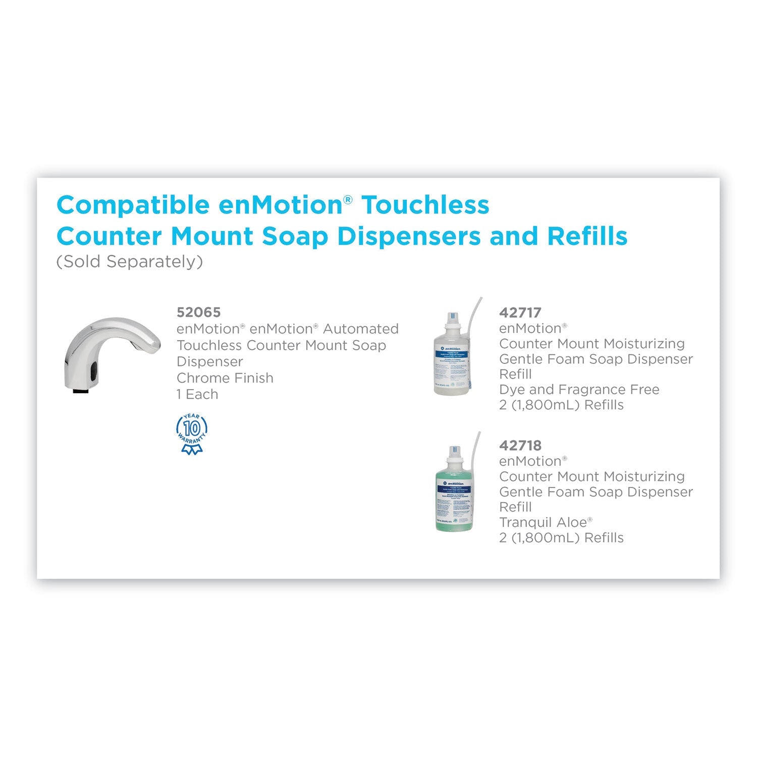 Georgia Pacific GP enMotion Counter Mount Foam Soap Refill, Tranquil Aloe, 1,800 mL, 2/Carton
