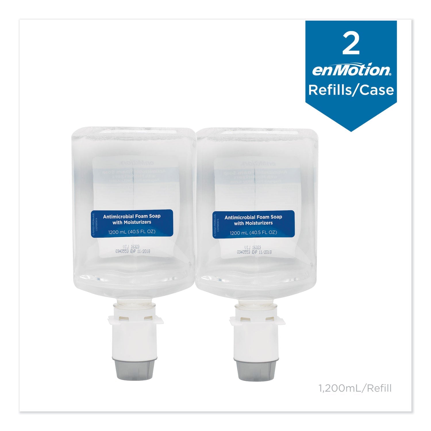 Georgia Pacific GP enMotion Automated Touchless Antimicrobial Foam Soap Refill, Unscented, 1,200 mL, 2/Carton