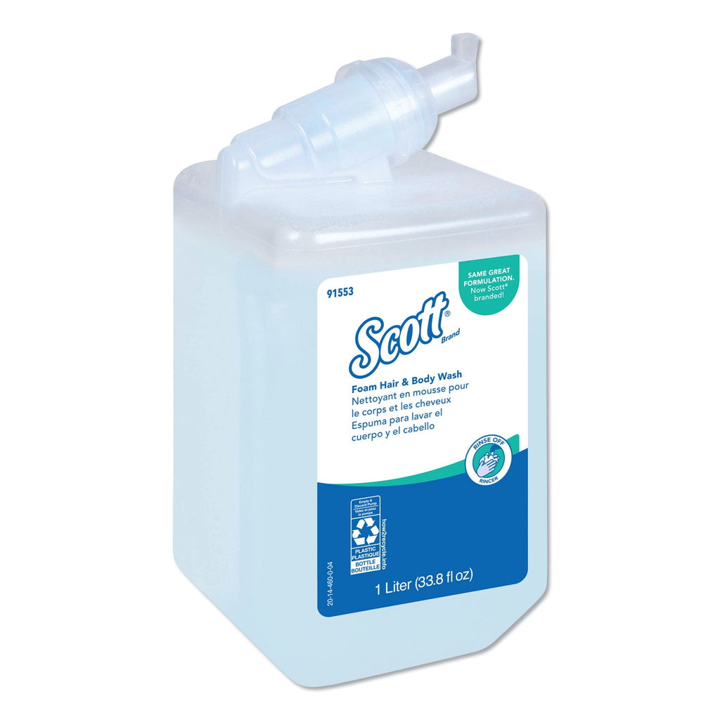 Scott Pro Foam Hair and Body Wash, Floral, 1,000 mL, Refill, 6/Carton
